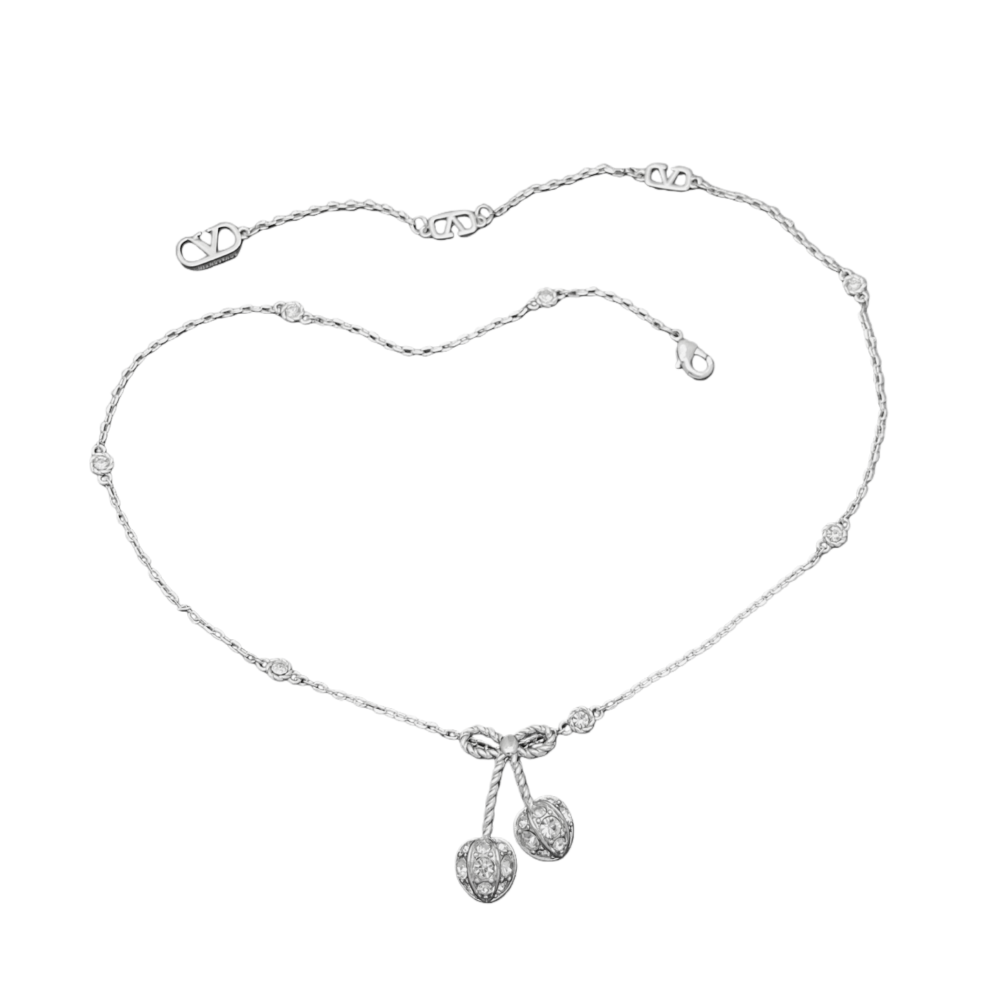 VTN051 Valentino Garavani Cherryfic crystal necklace - ccjewelryacc