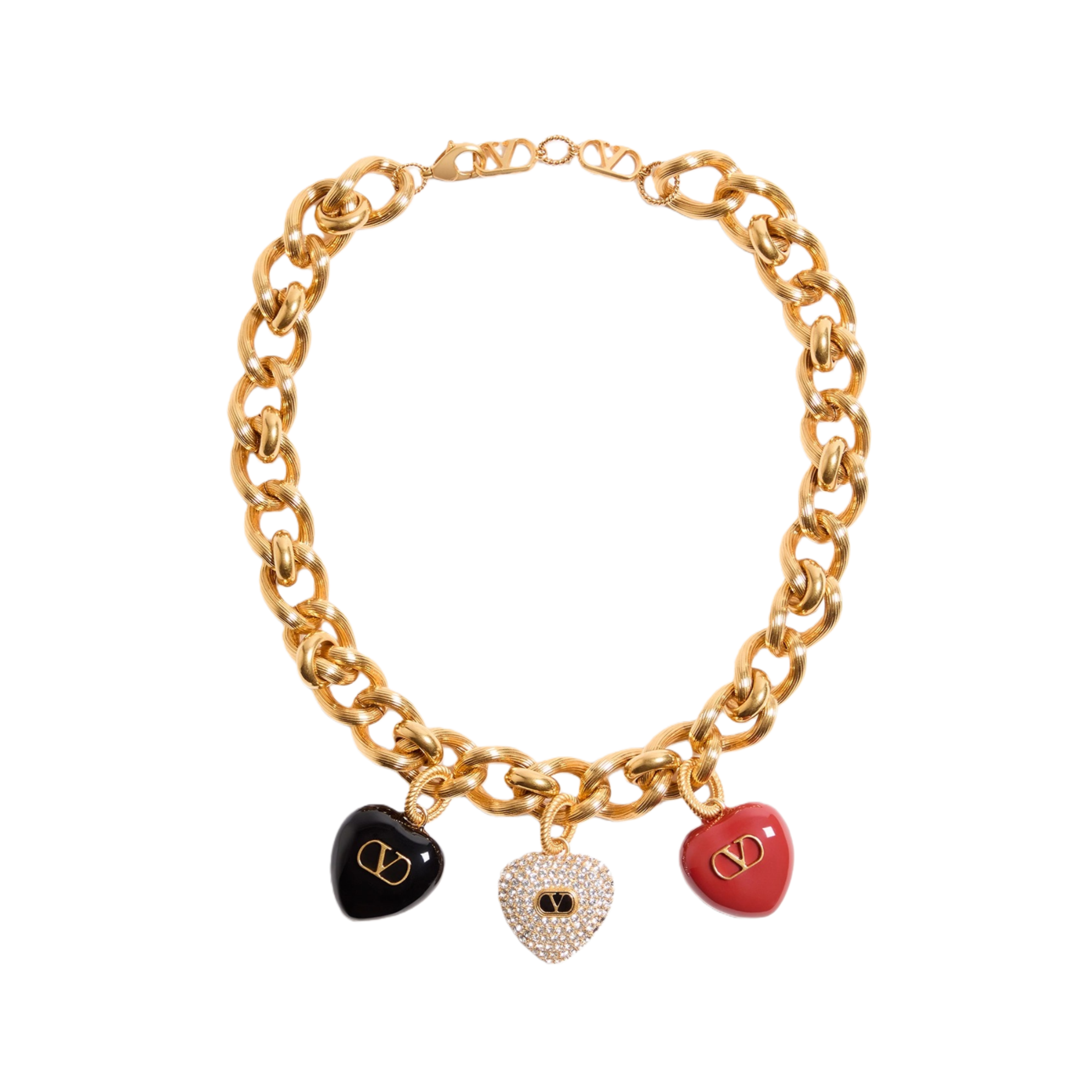 VTN055 Valentino Garavani COEUR ROYAL Metal enamel crystal - ccjewelryacc