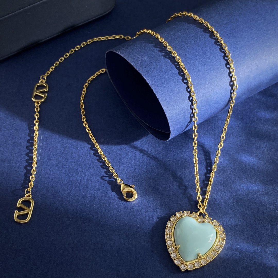 VTN058 Valentino Garavani COEUR HYPERBOLE Metal,resin,crystal necklace - ccjewelryacc