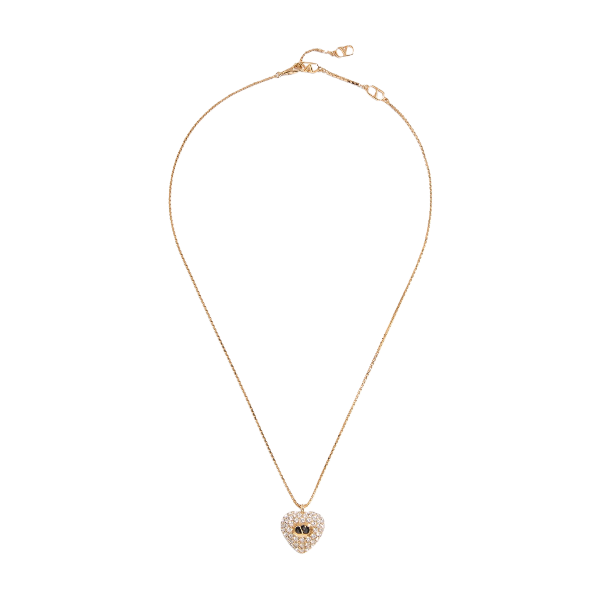 VTN060 Valentino Garavani COEUR ROYAL Metal enamel crystal necklace - ccjewelryacc