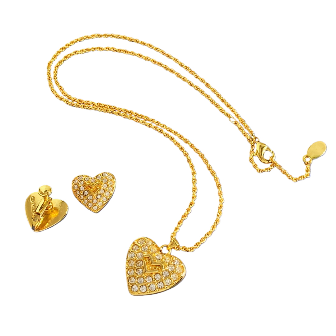VTN054 Valentino Garavani crystal heart necklace - ccjewelryacc