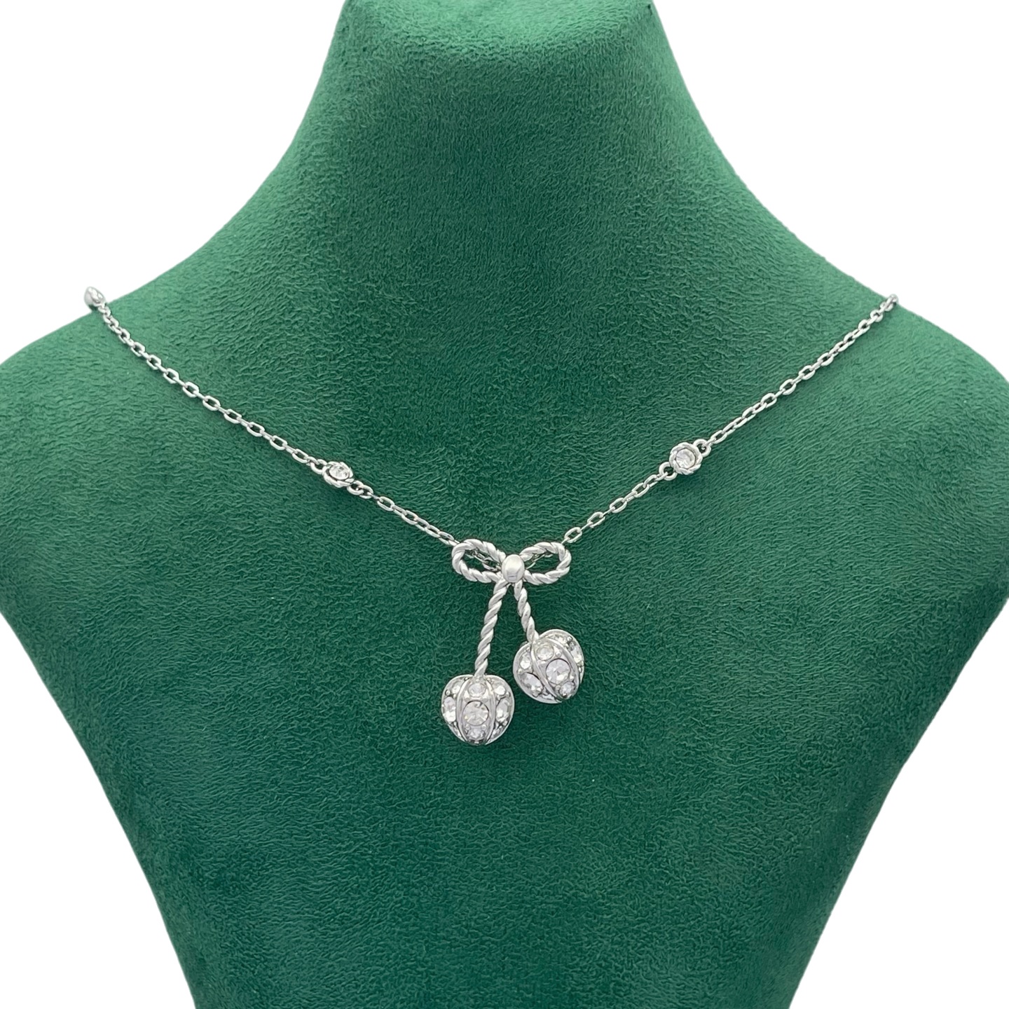 VTN051 Valentino Garavani Cherryfic crystal necklace - ccjewelryacc