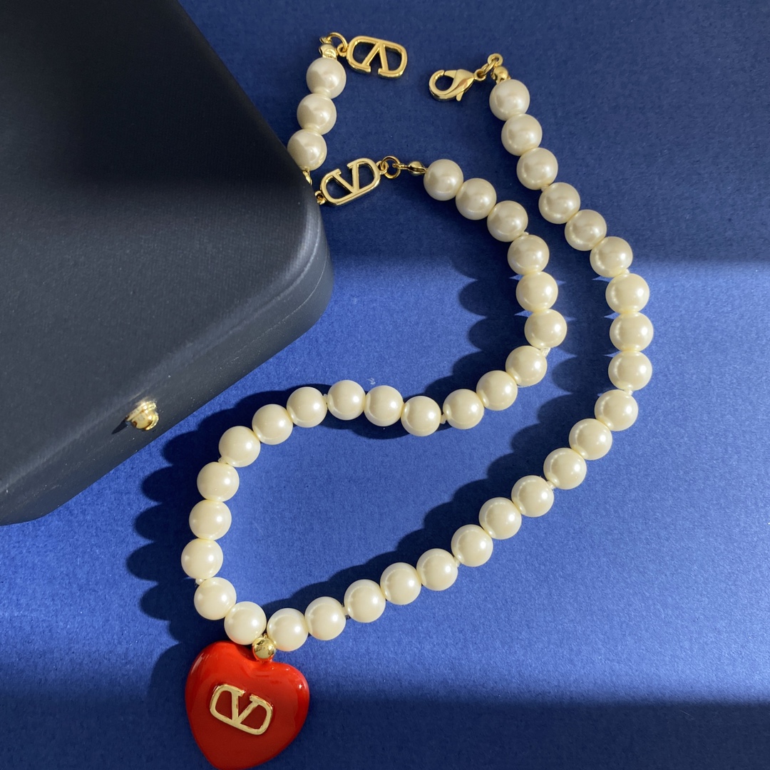 VTN059 Valentino Garavani COEUR HYPERBOLE Metal,Pearl - ccjewelryacc