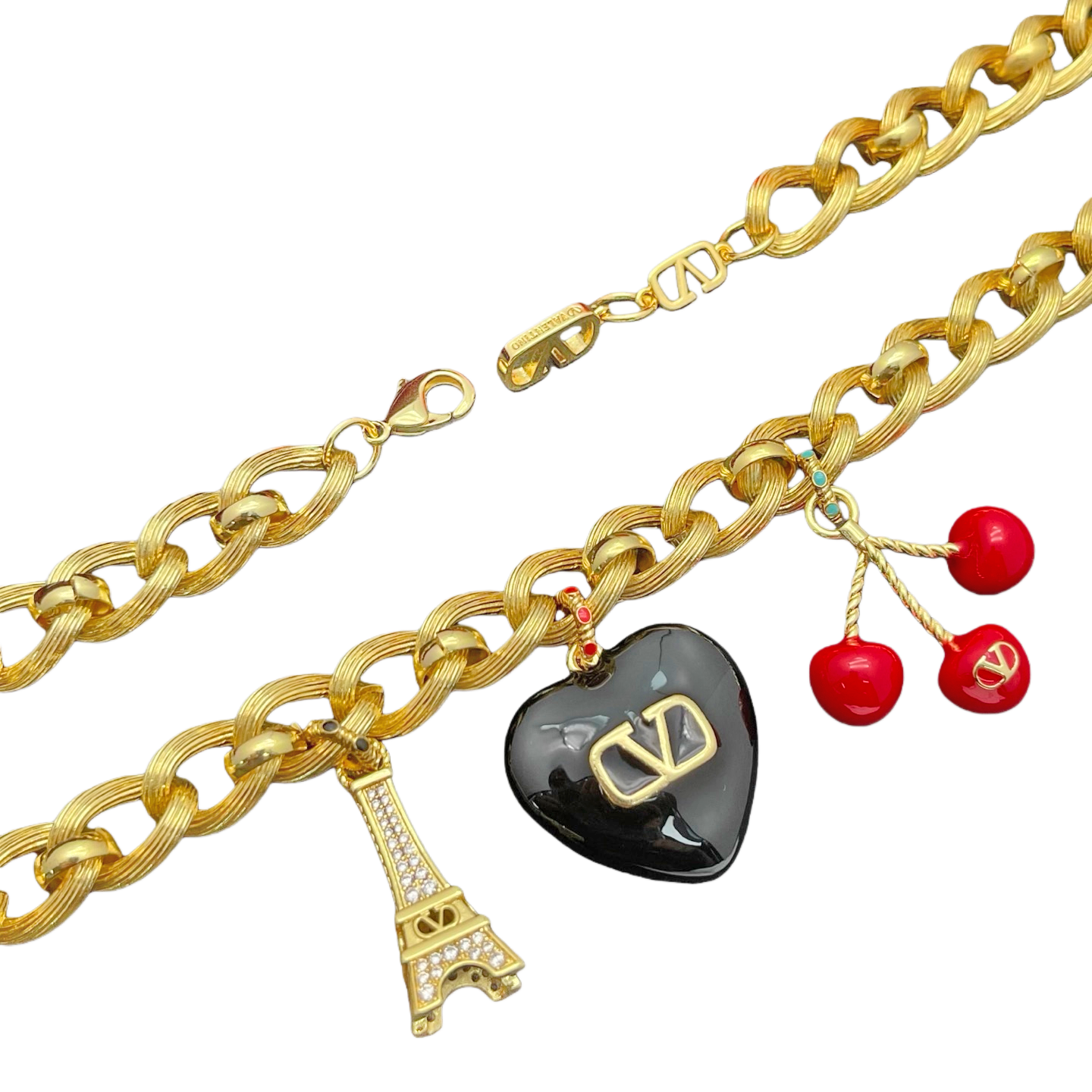 VTN065 Valentino Garavani COEUR ROYAL Metal enamel crystal - ccjewelryacc