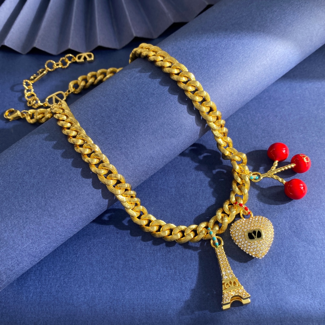 VTN056 Valentino Garavani COEUR ROYAL Metal enamel crystal - ccjewelryacc