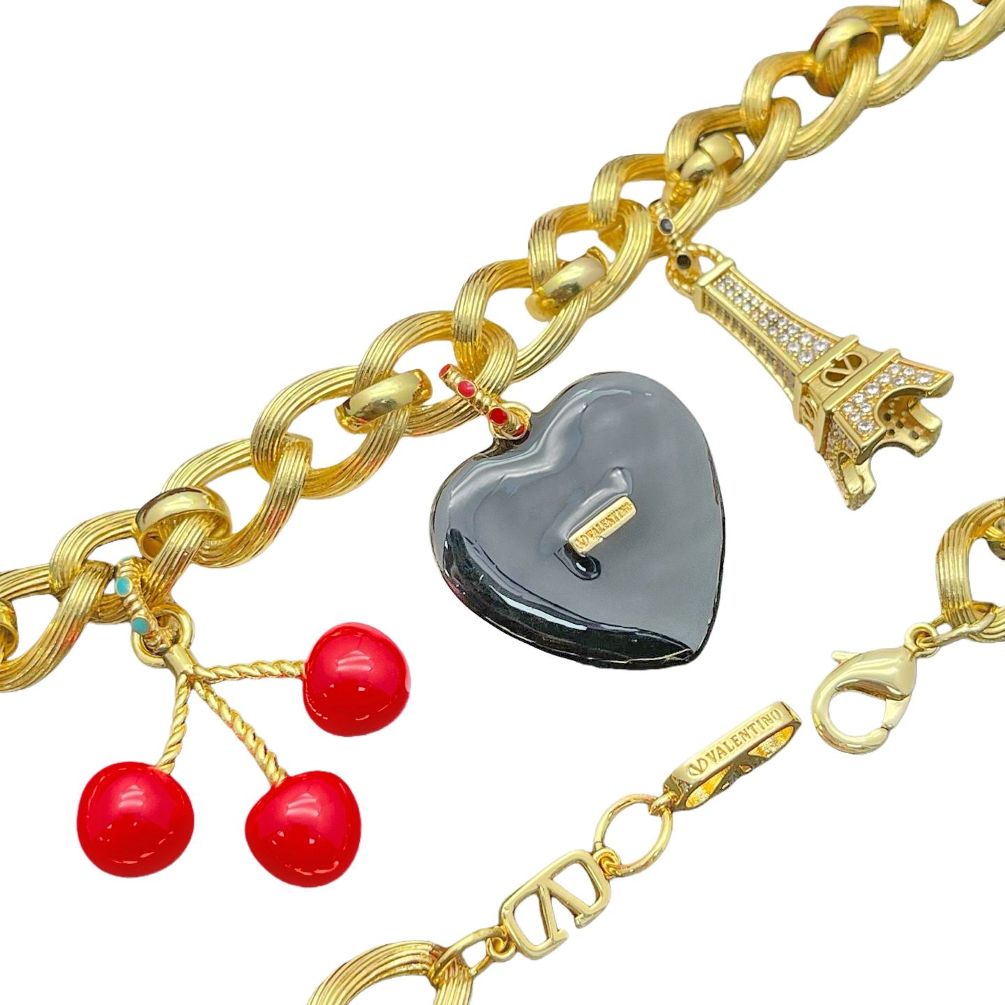 VTN065 Valentino Garavani COEUR ROYAL Metal enamel crystal - ccjewelryacc