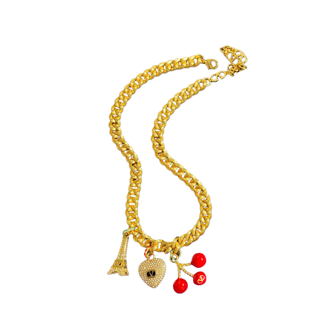 VTN056 Valentino Garavani COEUR ROYAL Metal enamel crystal - ccjewelryacc