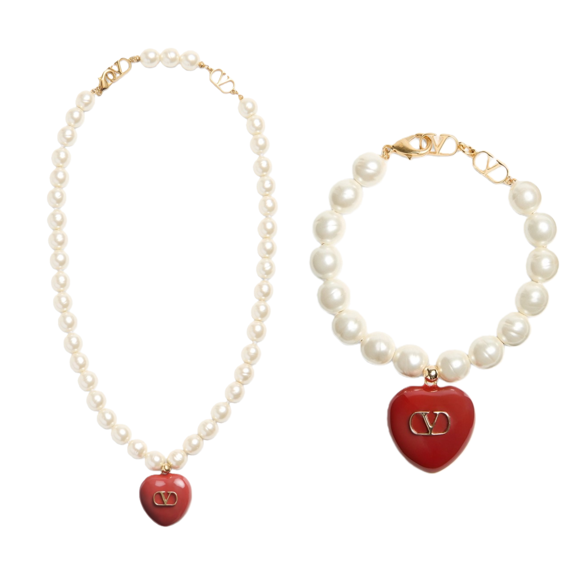 VTN059 Valentino Garavani COEUR HYPERBOLE Metal,Pearl - ccjewelryacc