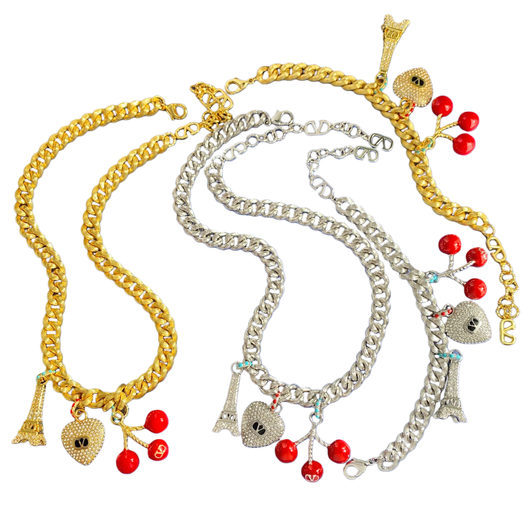 VTN056 Valentino Garavani COEUR ROYAL Metal enamel crystal - ccjewelryacc