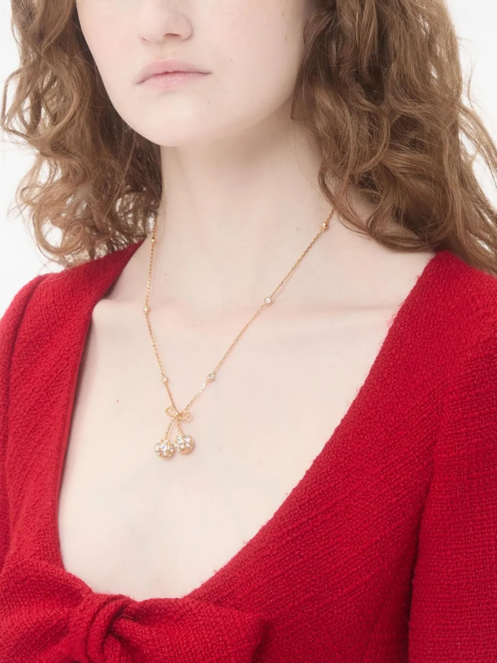 VTN051 Valentino Garavani Cherryfic crystal necklace - ccjewelryacc