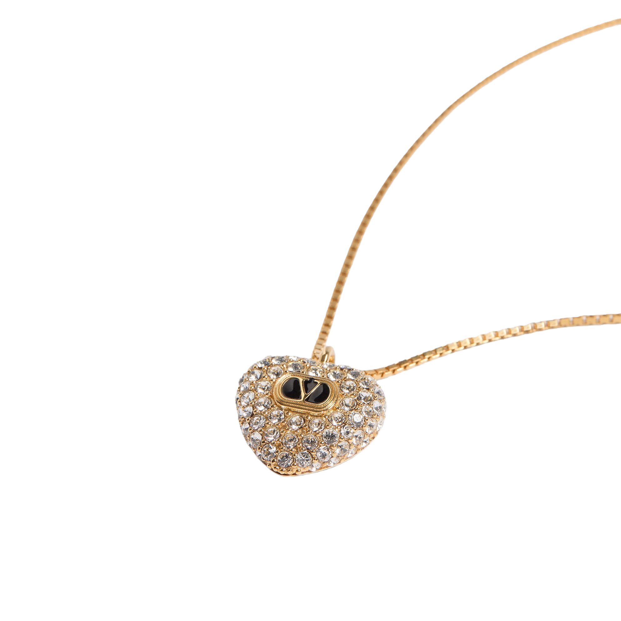 VTN060 Valentino Garavani COEUR ROYAL Metal enamel crystal necklace - ccjewelryacc