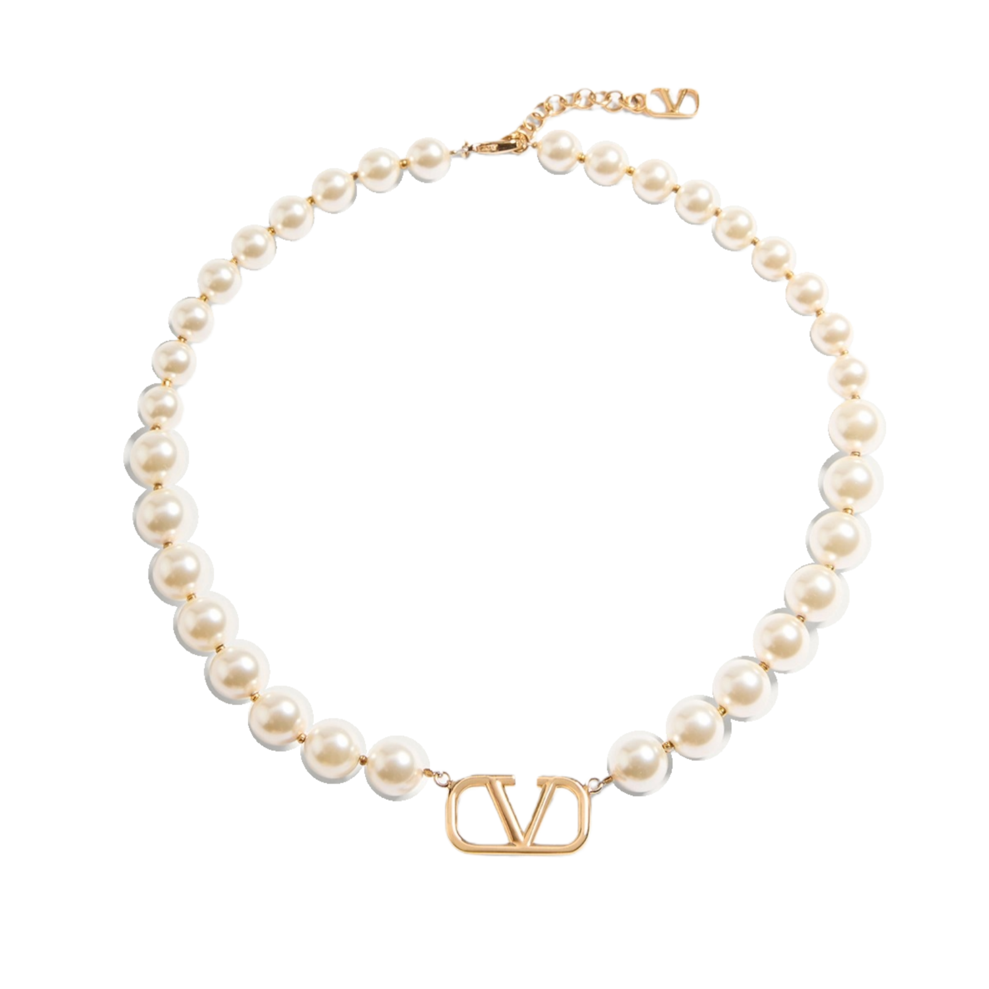 VTN001 Valentino Garavani VLogo Signature Pearl choker Necklace - ccjewelryacc