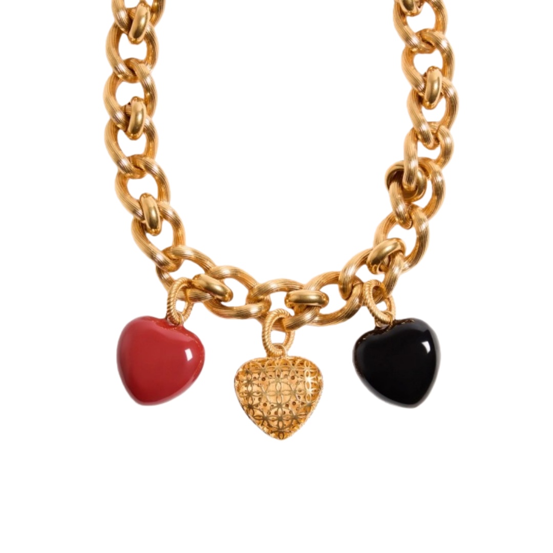 VTN055 Valentino Garavani COEUR ROYAL Metal enamel crystal - ccjewelryacc