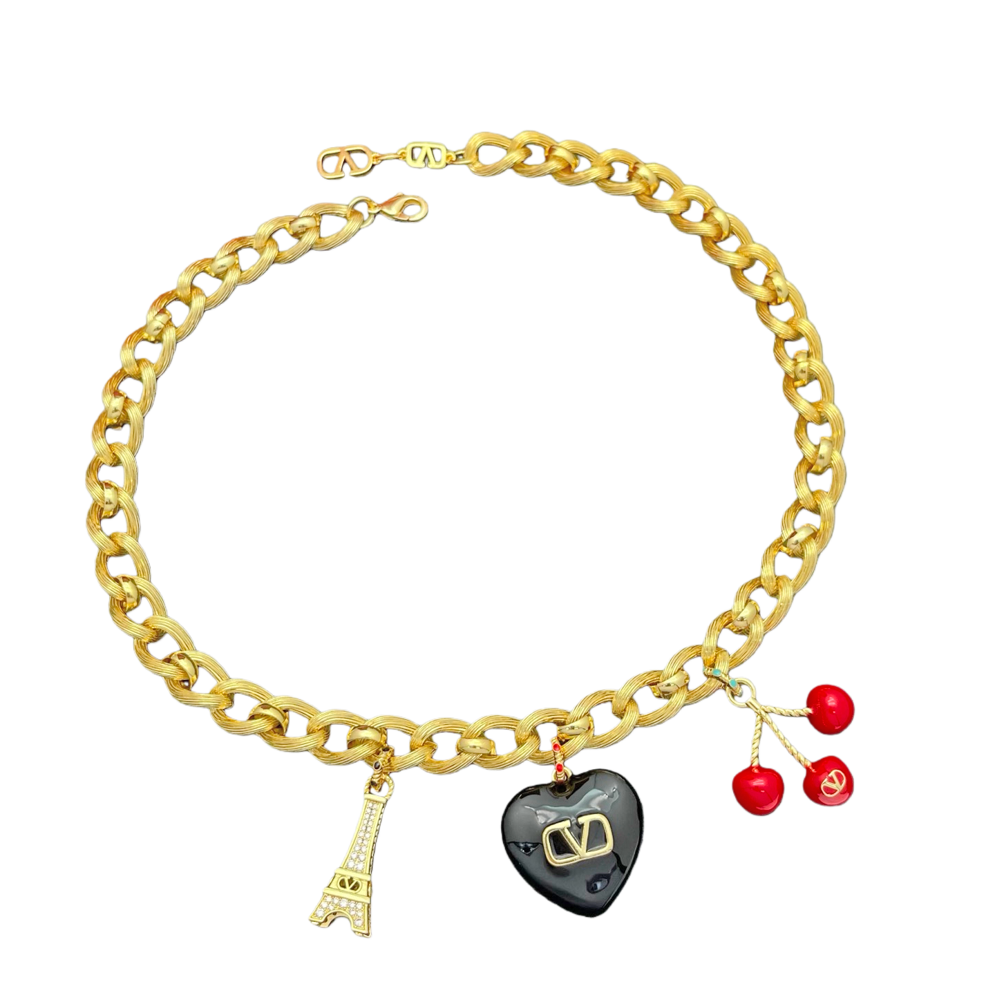 VTN065 Valentino Garavani COEUR ROYAL Metal enamel crystal - ccjewelryacc