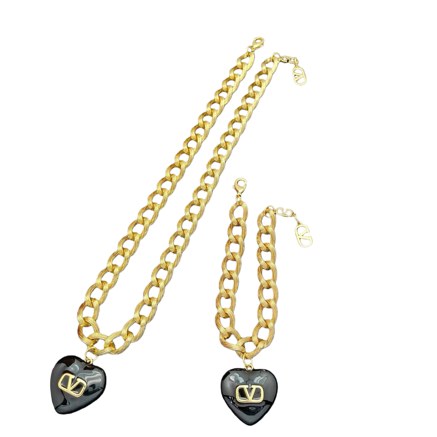 VTN066 Valentino Garavani COEUR ROYAL Metal enamel crystal - ccjewelryacc