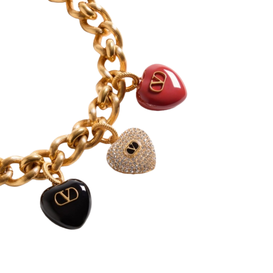 VTN055 Valentino Garavani COEUR ROYAL Metal enamel crystal - ccjewelryacc