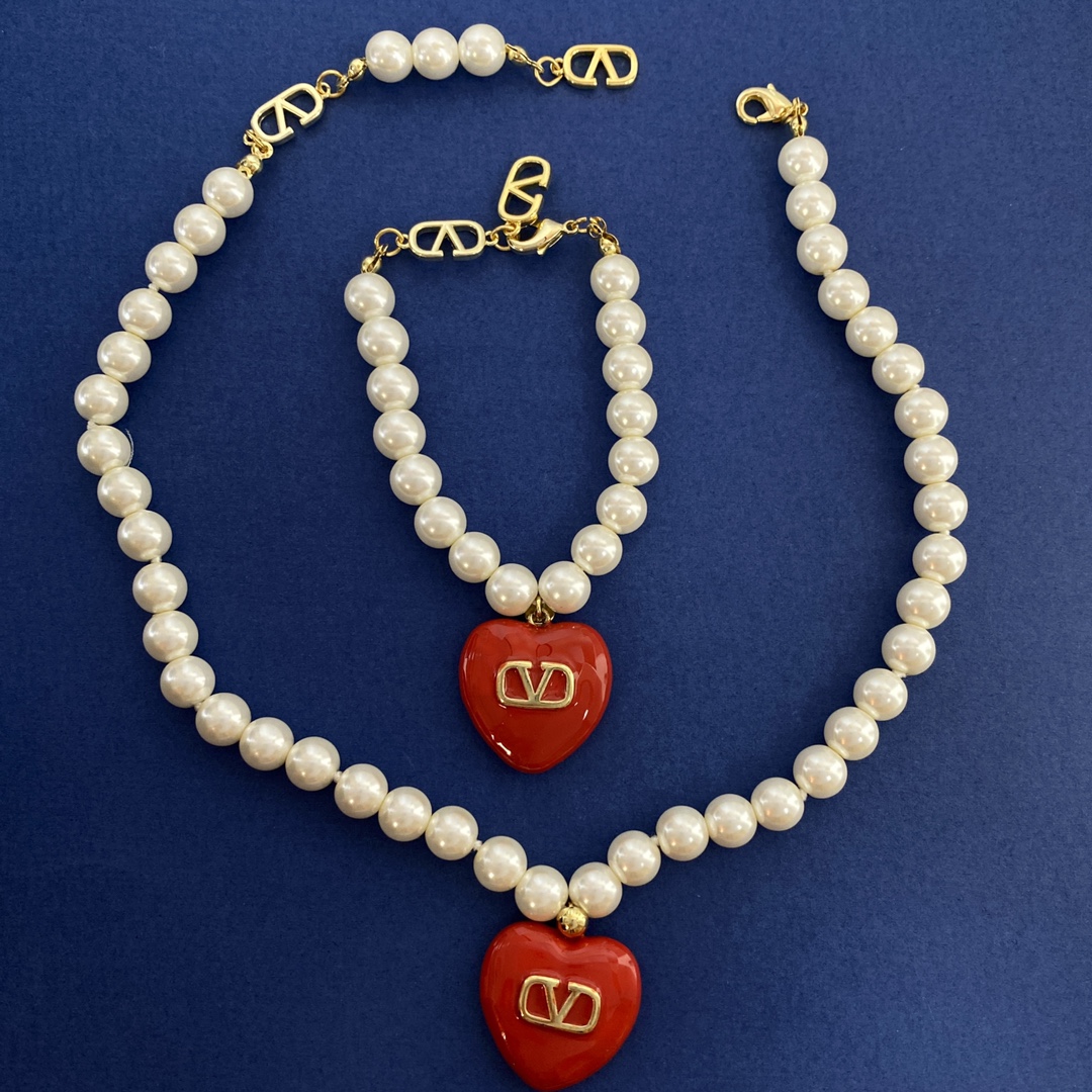 VTN059 Valentino Garavani COEUR HYPERBOLE Metal,Pearl - ccjewelryacc