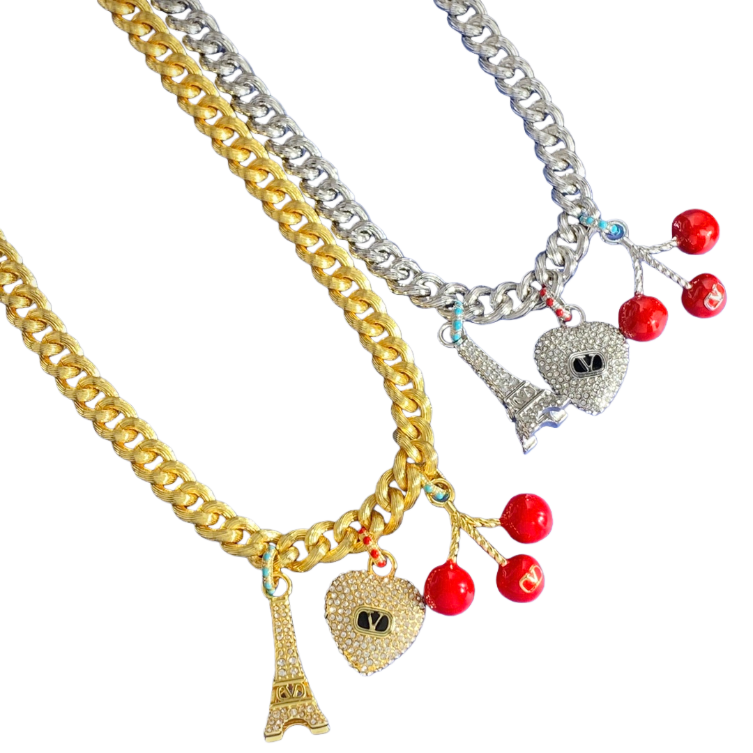 VTN056 Valentino Garavani COEUR ROYAL Metal enamel crystal - ccjewelryacc