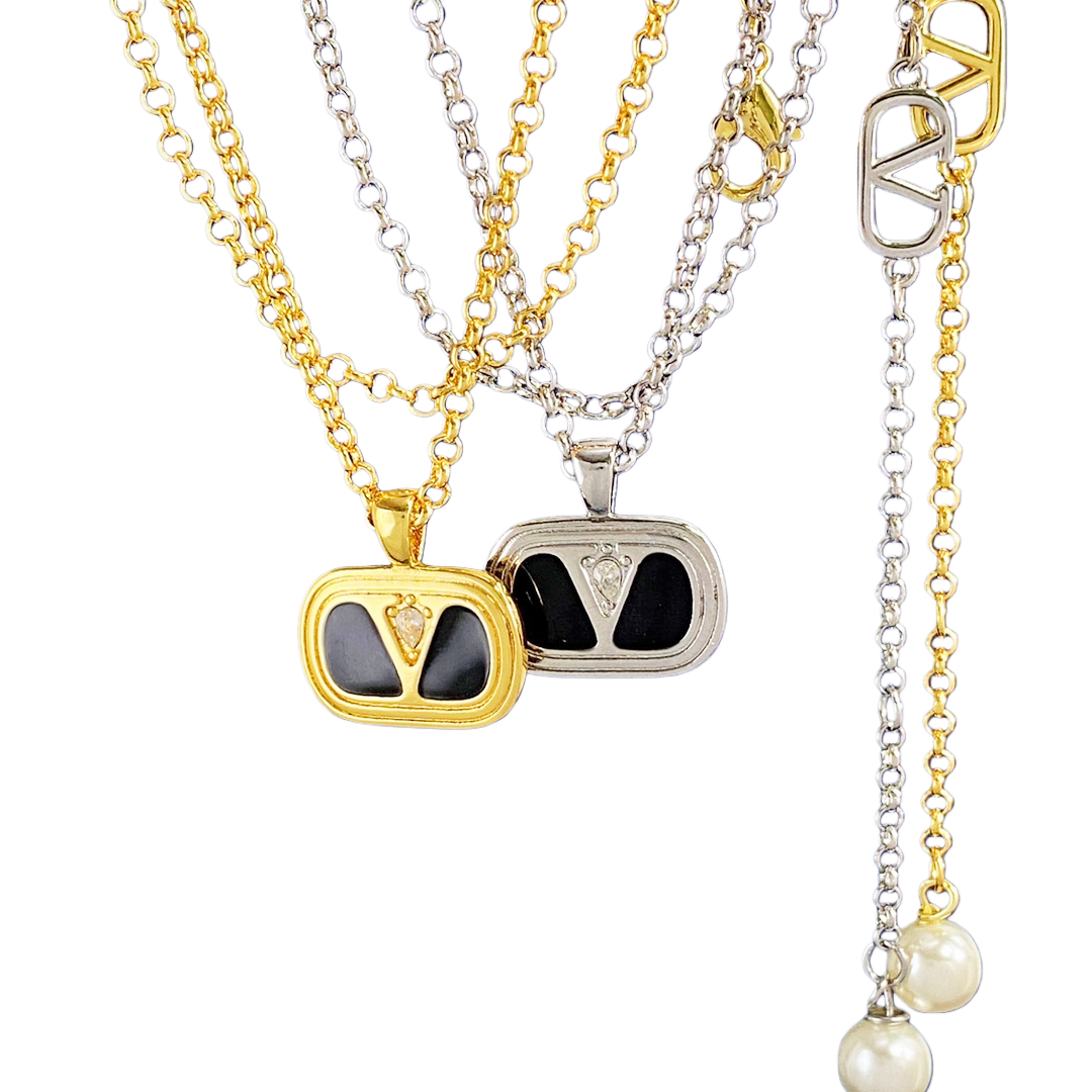 VTN048 Valentino Garavani Vlogo Necklace - ccjewelryacc