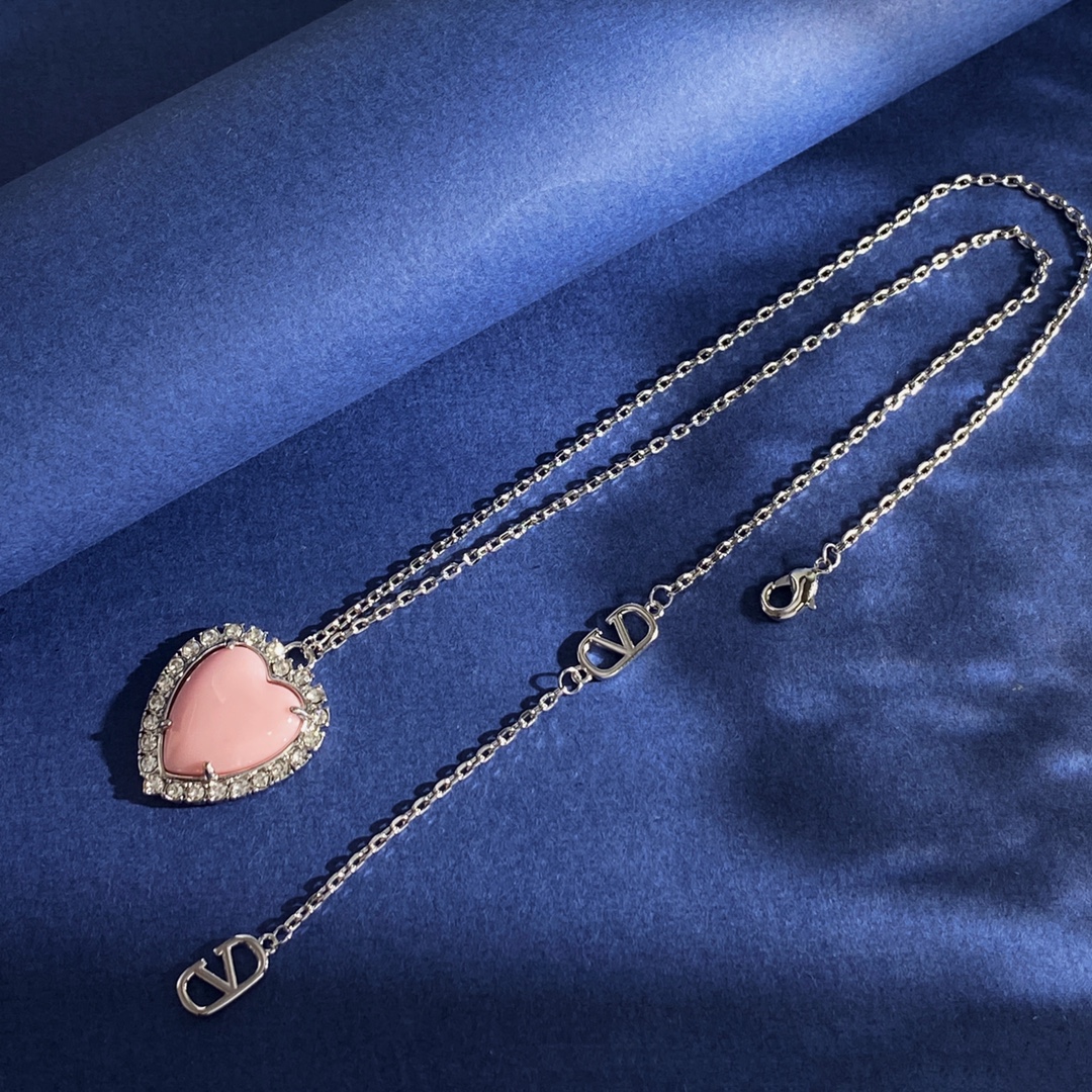 VTN058 Valentino Garavani COEUR HYPERBOLE Metal,resin,crystal necklace - ccjewelryacc