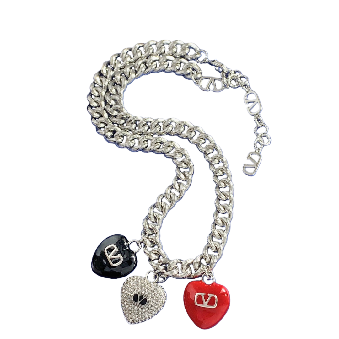 VTN055 Valentino Garavani COEUR ROYAL Metal enamel crystal - ccjewelryacc