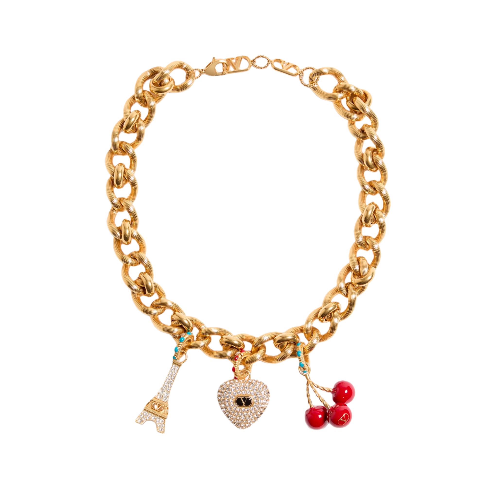 VTN056 Valentino Garavani COEUR ROYAL Metal enamel crystal - ccjewelryacc