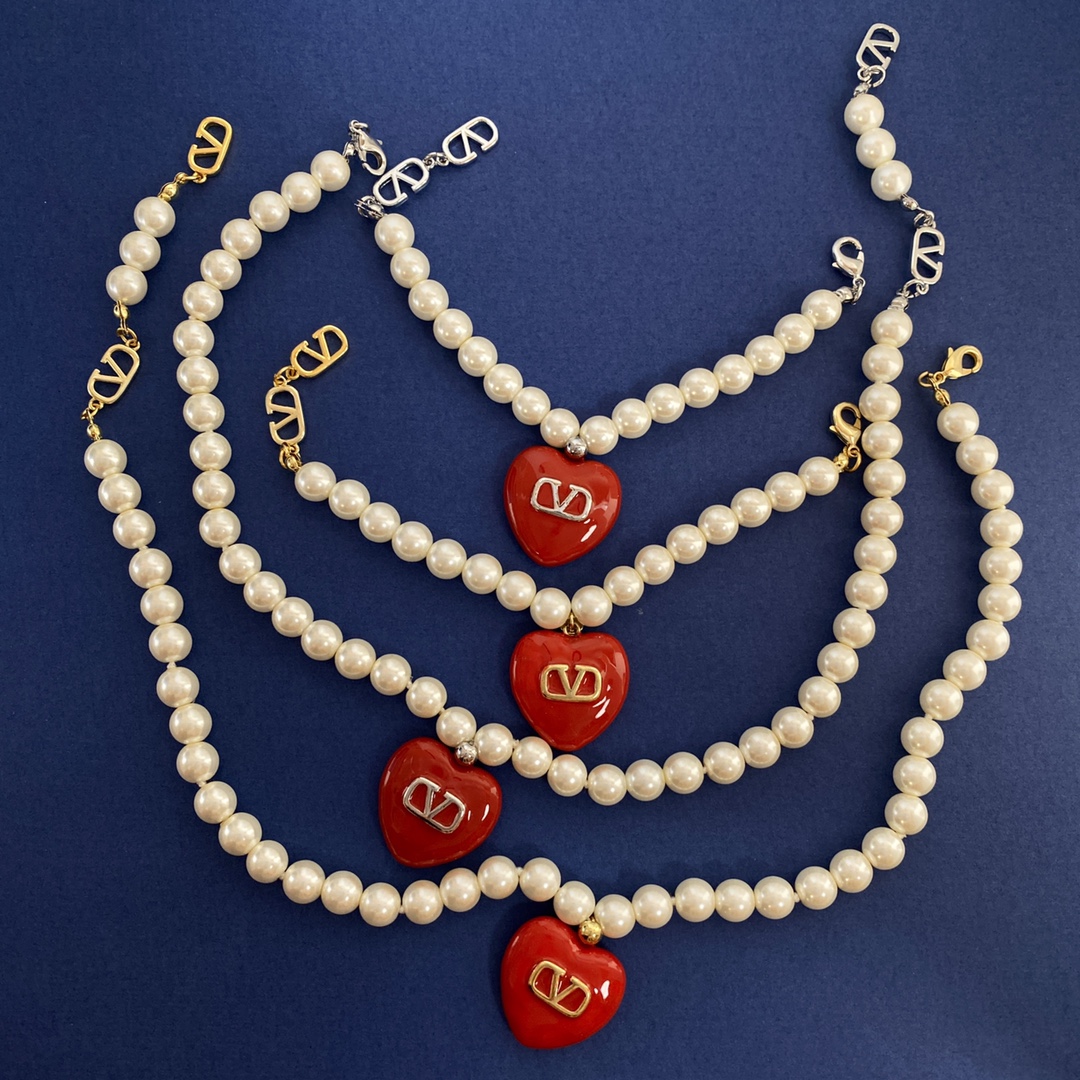 VTN059 Valentino Garavani COEUR HYPERBOLE Metal,Pearl - ccjewelryacc