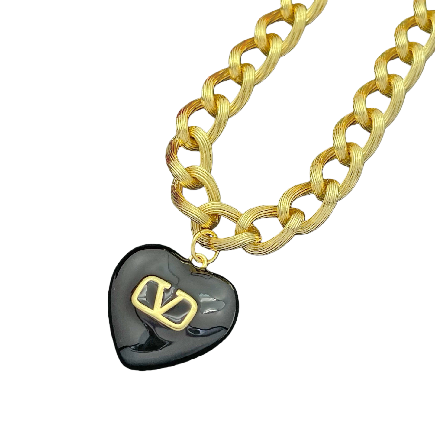 VTN066 Valentino Garavani COEUR ROYAL Metal enamel crystal - ccjewelryacc