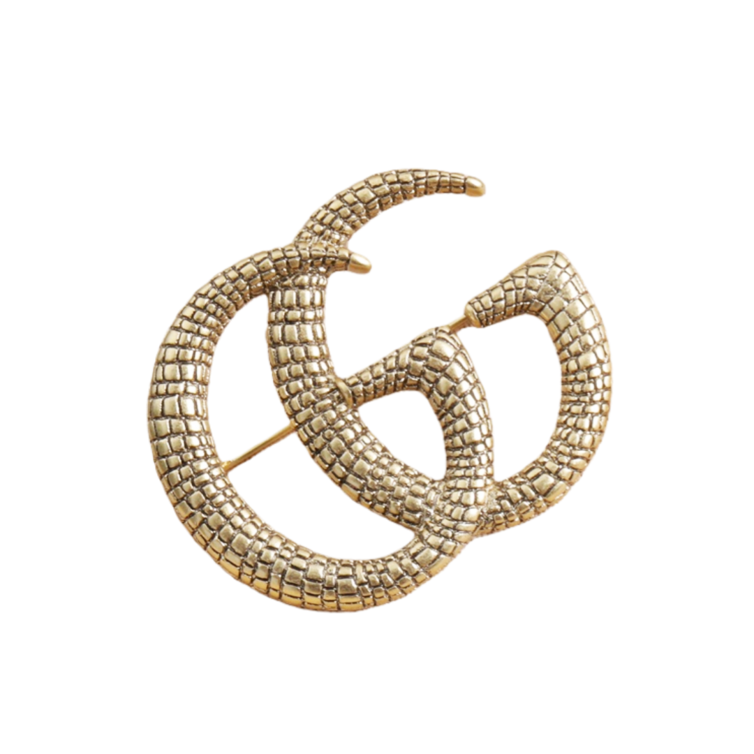 GGB004 GG Snakeskin texture brooch pin - ccjewelryacc