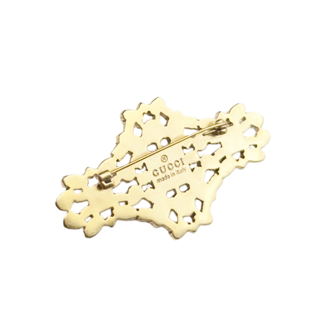 GGB029 Emerald green stone GG brooch pin - ccjewelryacc