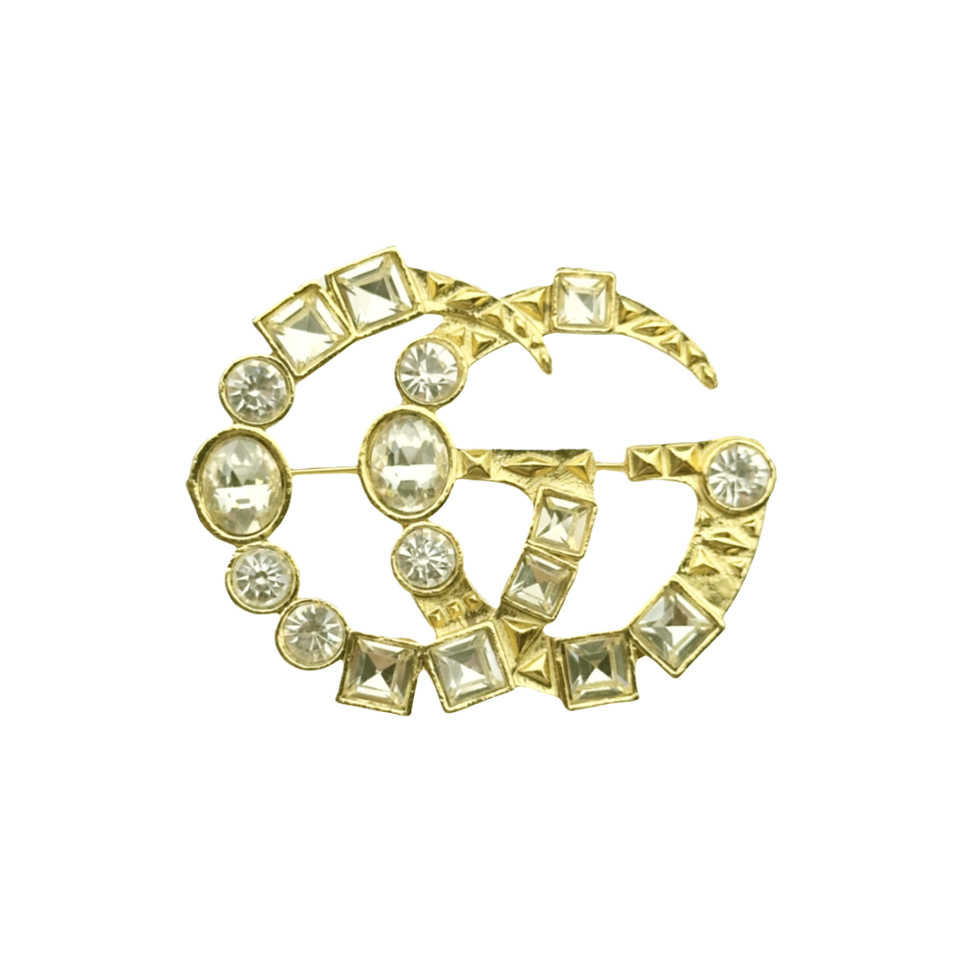 GGB026 Vintage GG Zircon brooch pin - ccjewelryacc