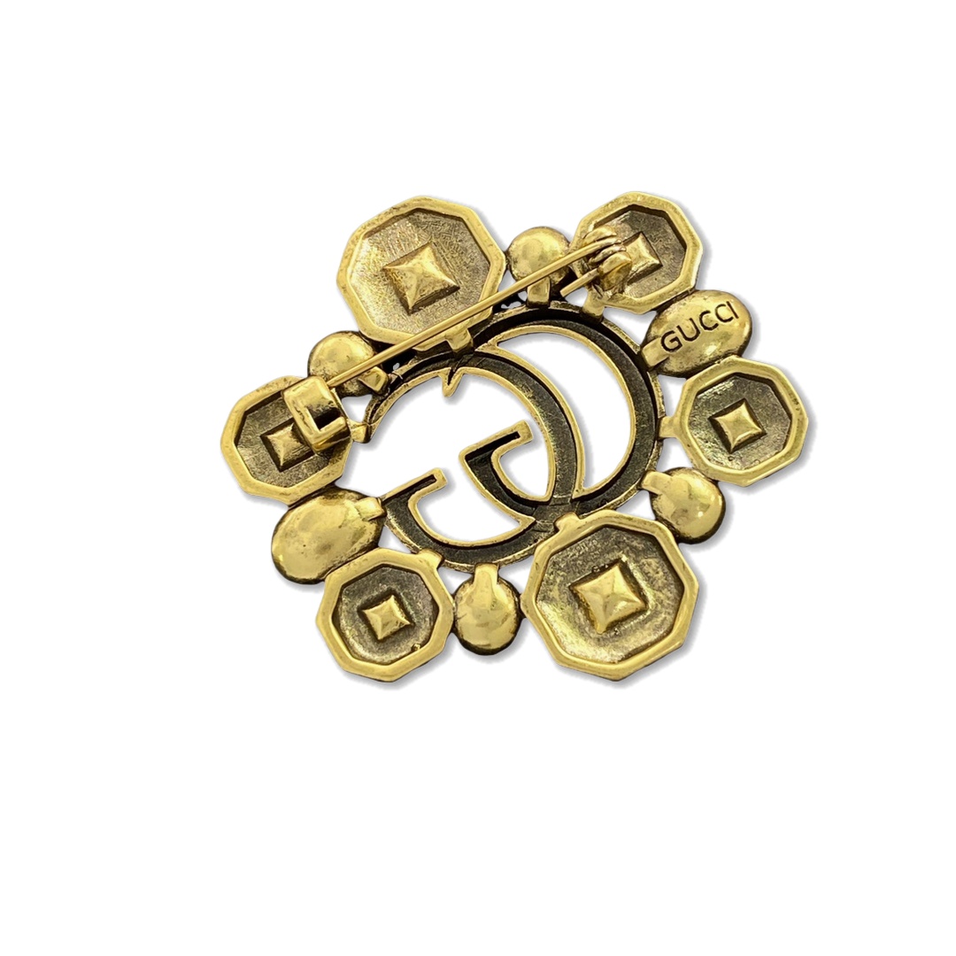 GGB016 Vintage gemstone GG brooch pin - ccjewelryacc