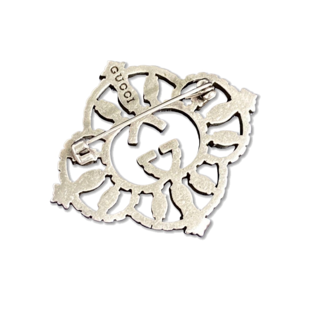 GGB037 Metal crystal GG brooch pin - ccjewelryacc