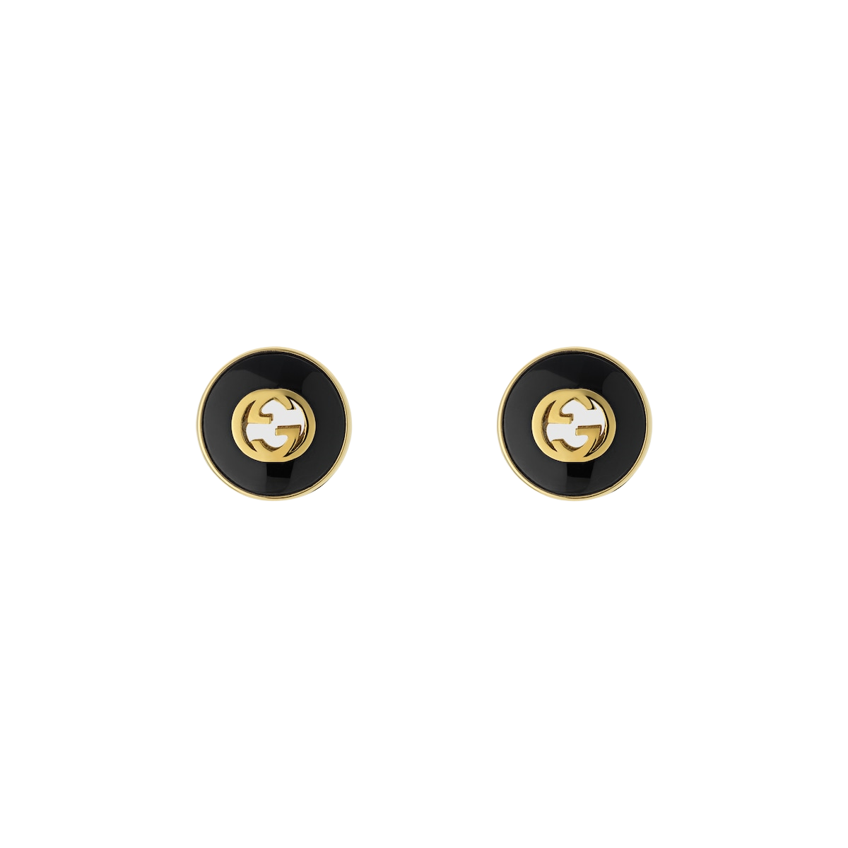 GGE024 GG Interlocking gold finish stud earrings - ccjewelryacc