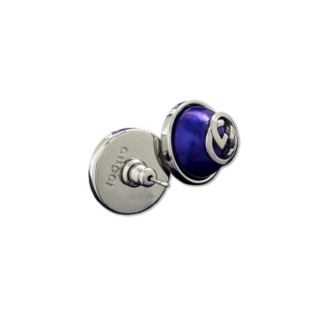 GGE140 Half Round bead GG logo stud Earrings - ccjewelryacc