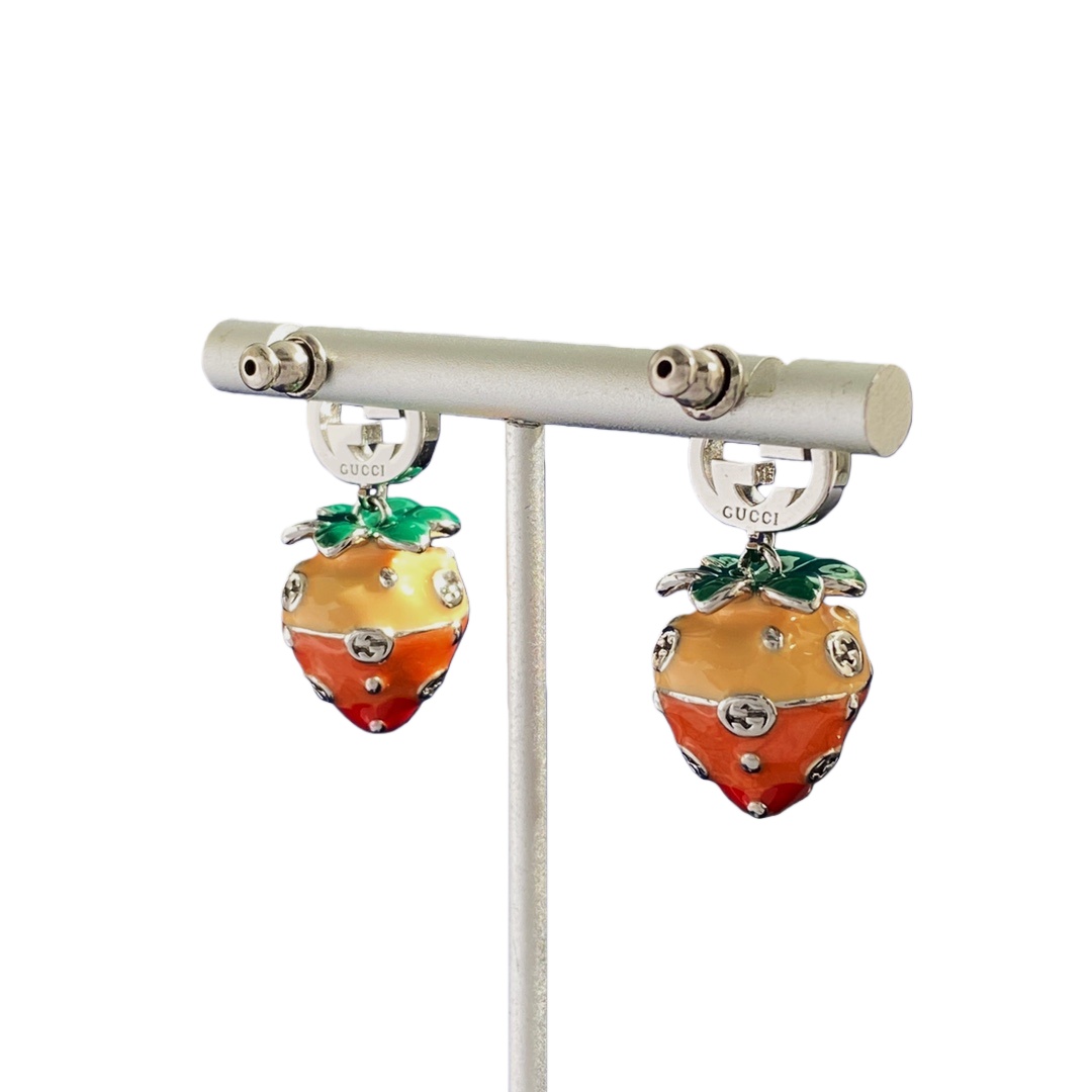 GGE063 GG Sweet strawberry drop earrings - ccjewelryacc
