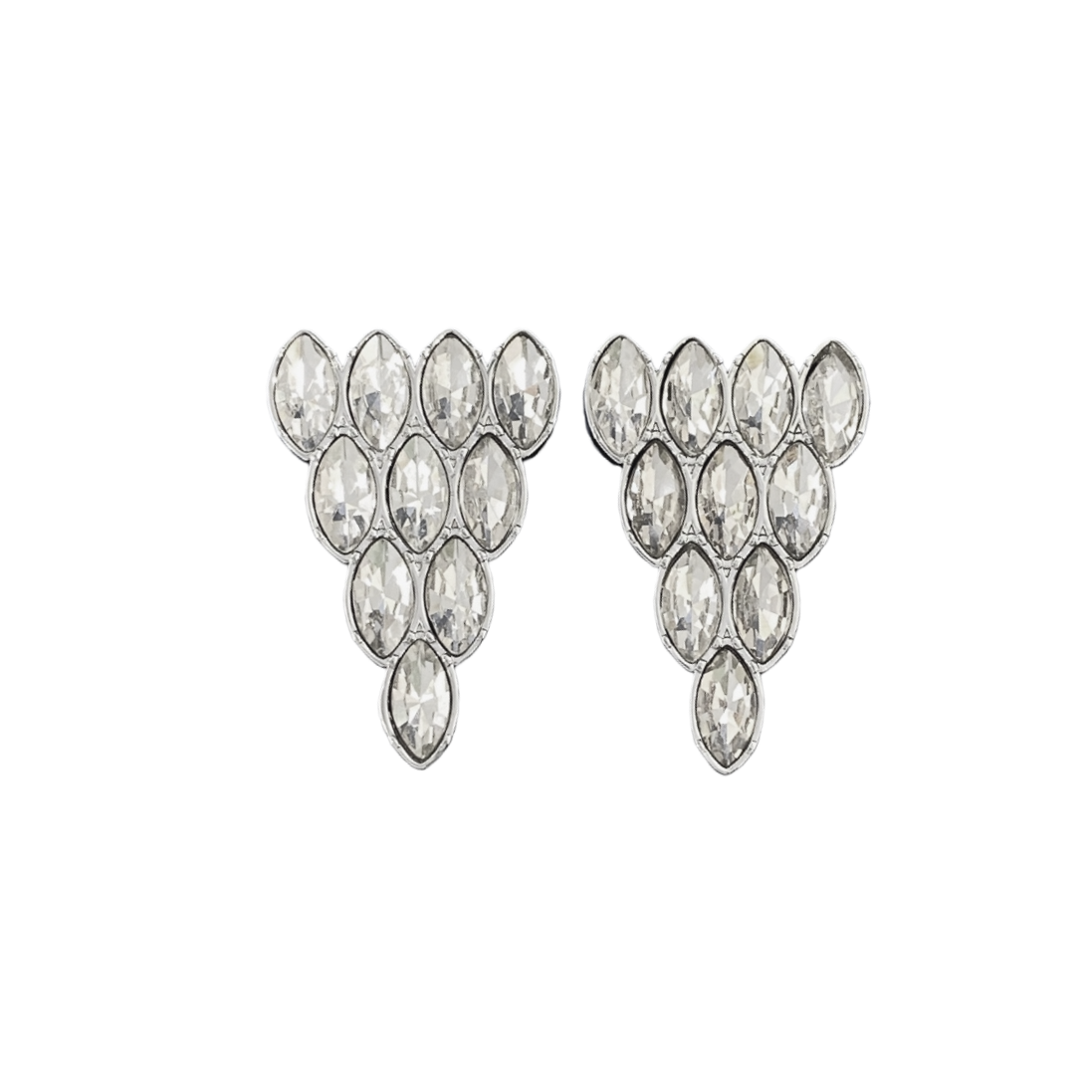 GGE086 GG Zircon rhinestones Inverted triangle stud earring - ccjewelryacc