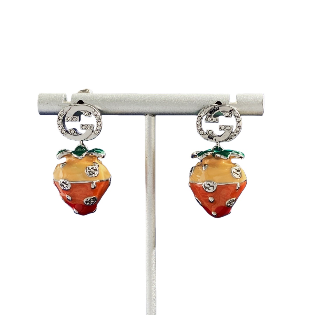 GGE063 GG Sweet strawberry drop earrings - ccjewelryacc