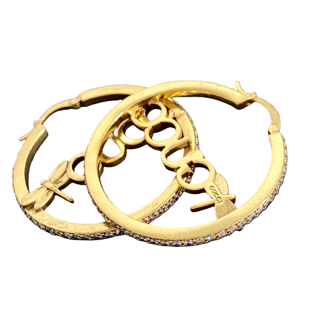 GGE055 GG Hoop earrings in metal and crystal - ccjewelryacc