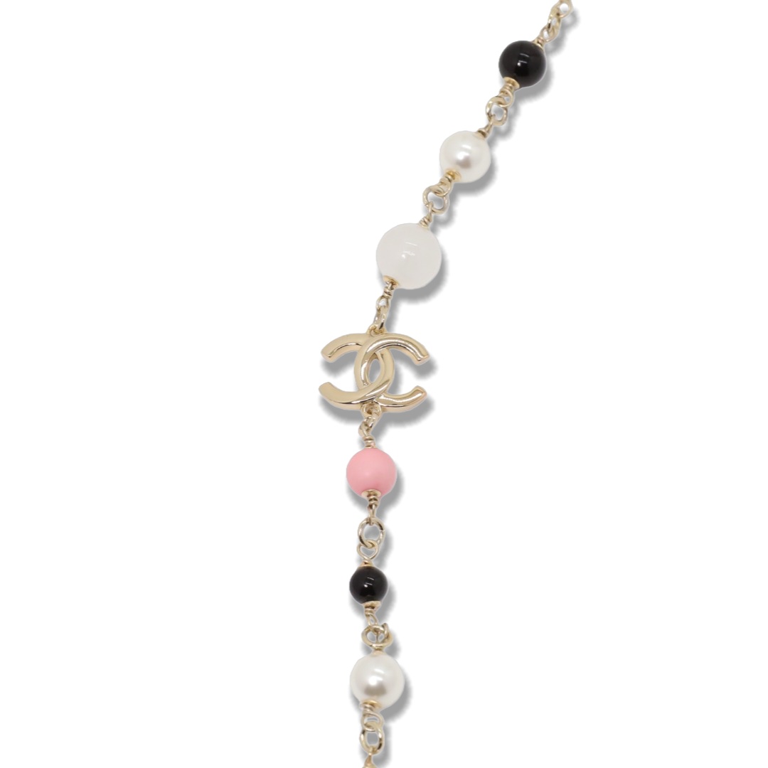 CCL105 Chanel Colored pearl long chain sweater necklace - ccjewelryacc