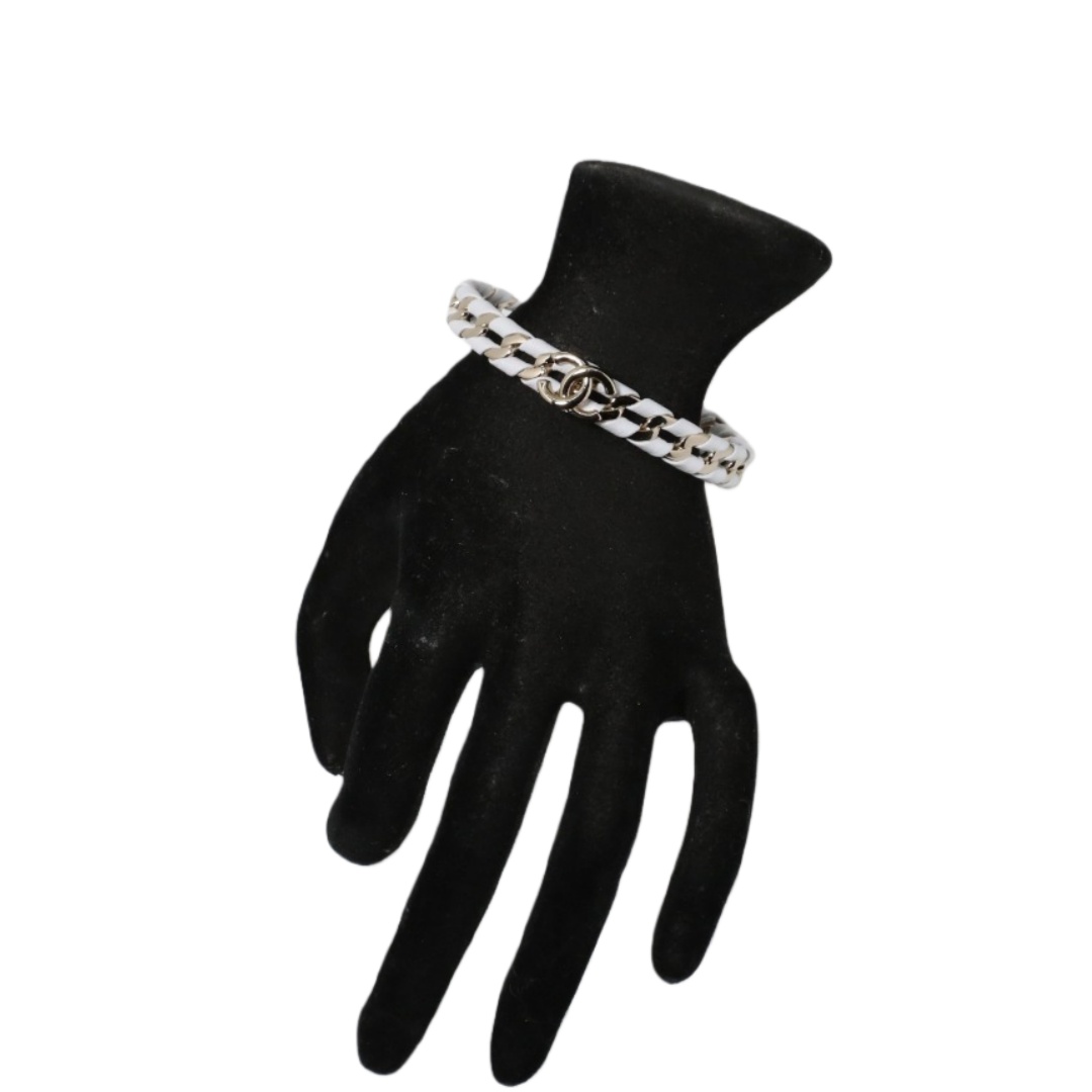 CCS164 Chanel Metal leater cc logo bangle bracelet - ccjewelryacc