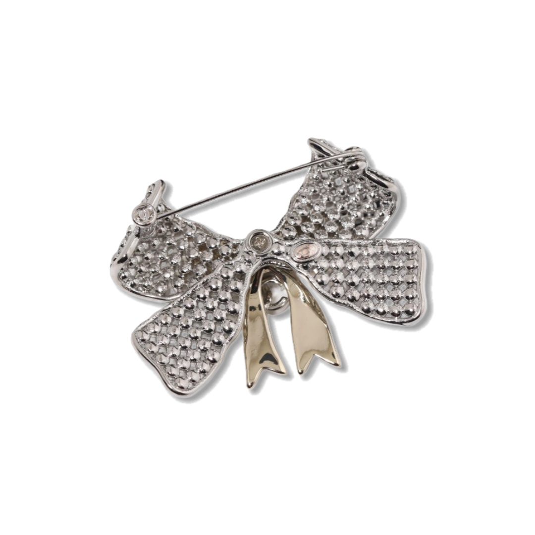 BCB605 Chanel rhinestone bow brooch pin - ccjewelryacc