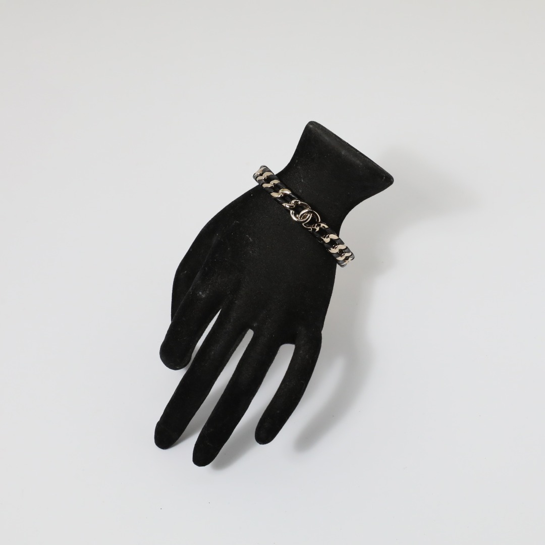 CCS164 Chanel Metal leater cc logo bangle bracelet - ccjewelryacc