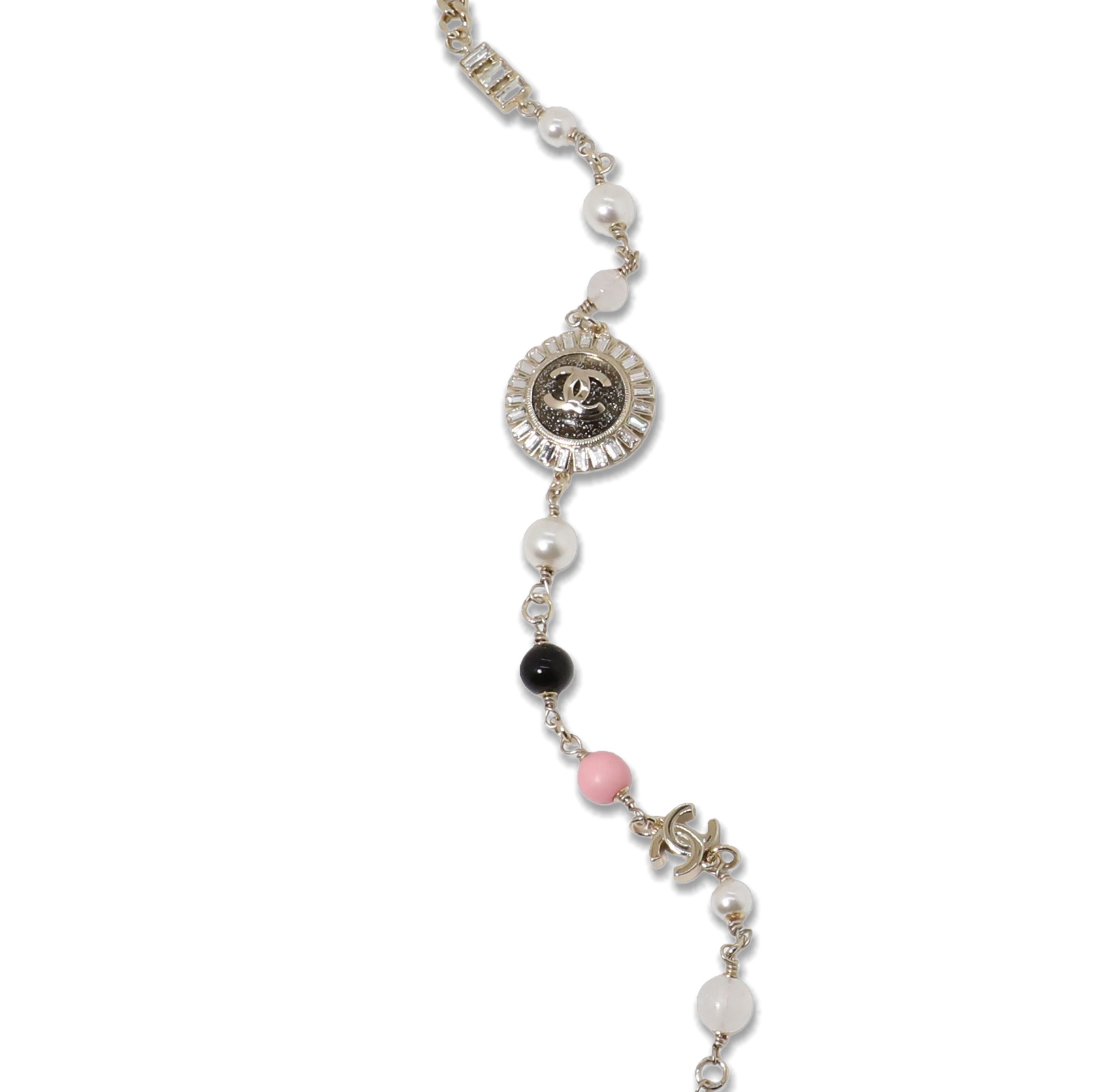 CCL107 Chanel Colored pearl choker necklace long chain sweater necklace - ccjewelryacc