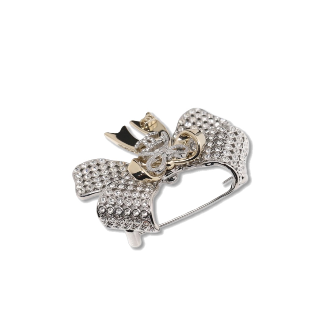 BCB605 Chanel rhinestone bow brooch pin - ccjewelryacc