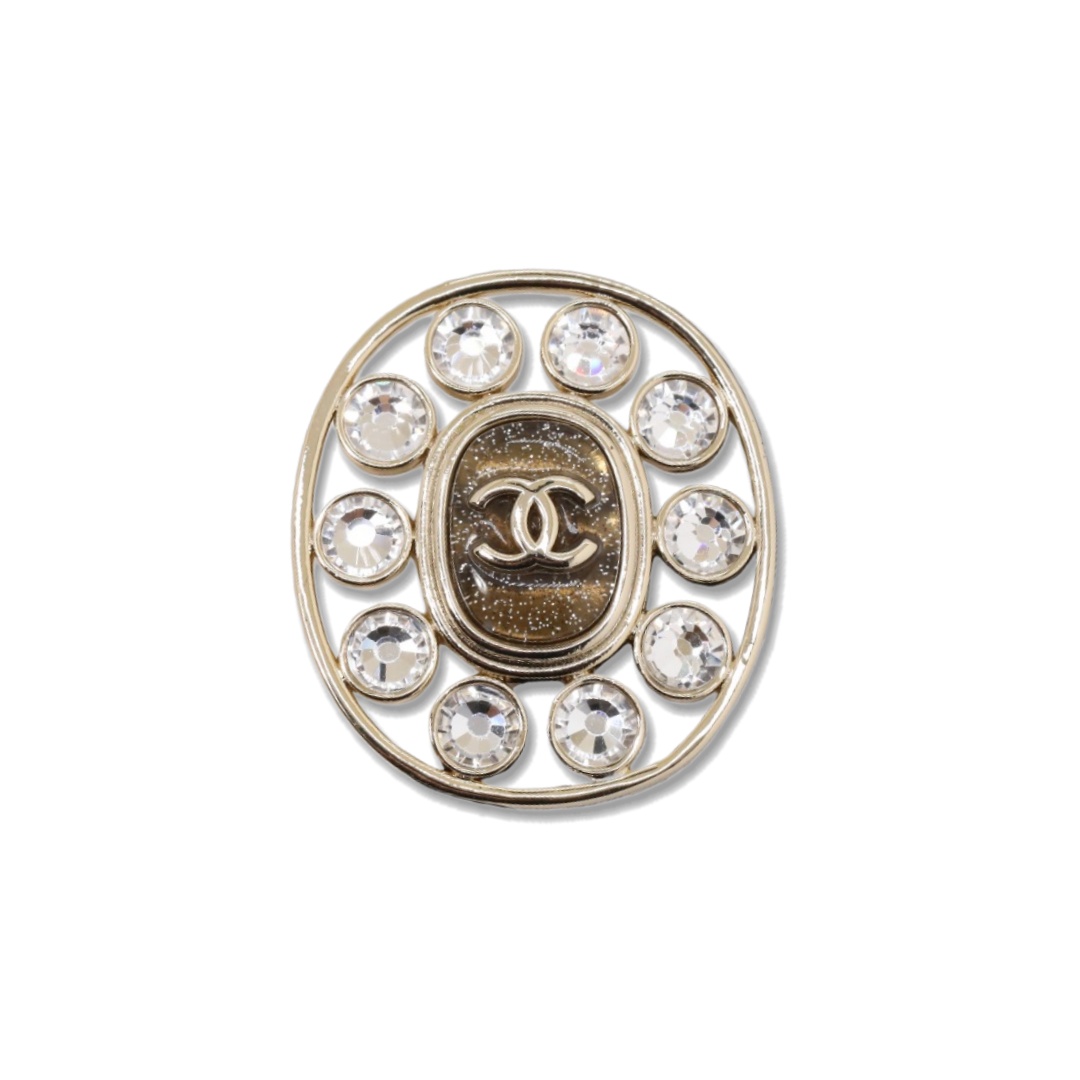 BCB612 Chanel vintage lamber crystal brooch pin - ccjewelryacc