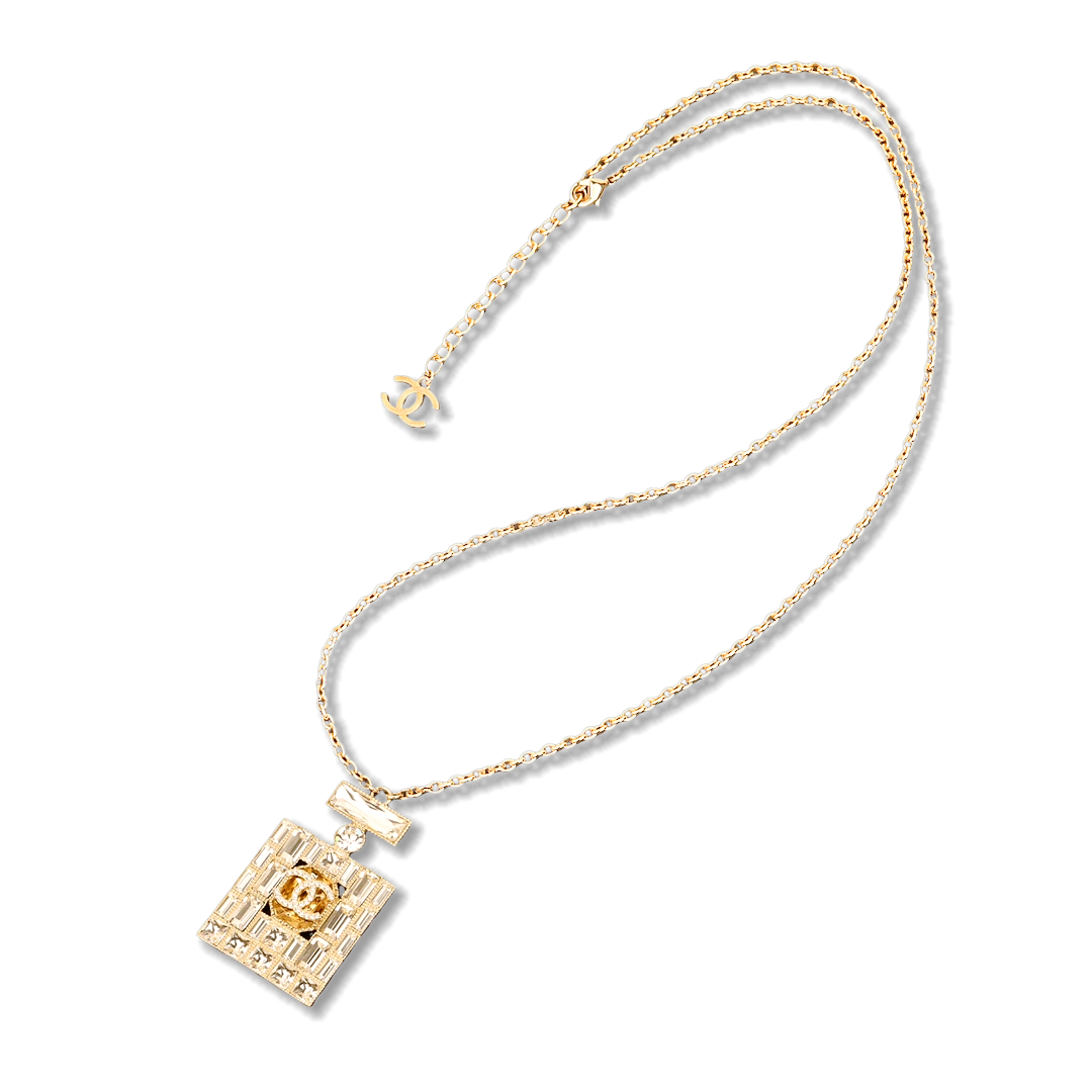 CCN050 Chanel Perfume bottle Pendant Necklace With Crystal - ccjewelryacc