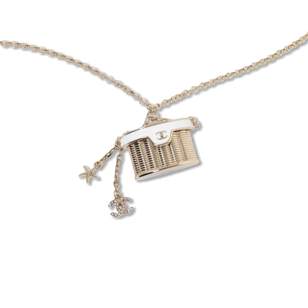 CCN142 Chanel Fishing net basket pendant necklace - ccjewelryacc
