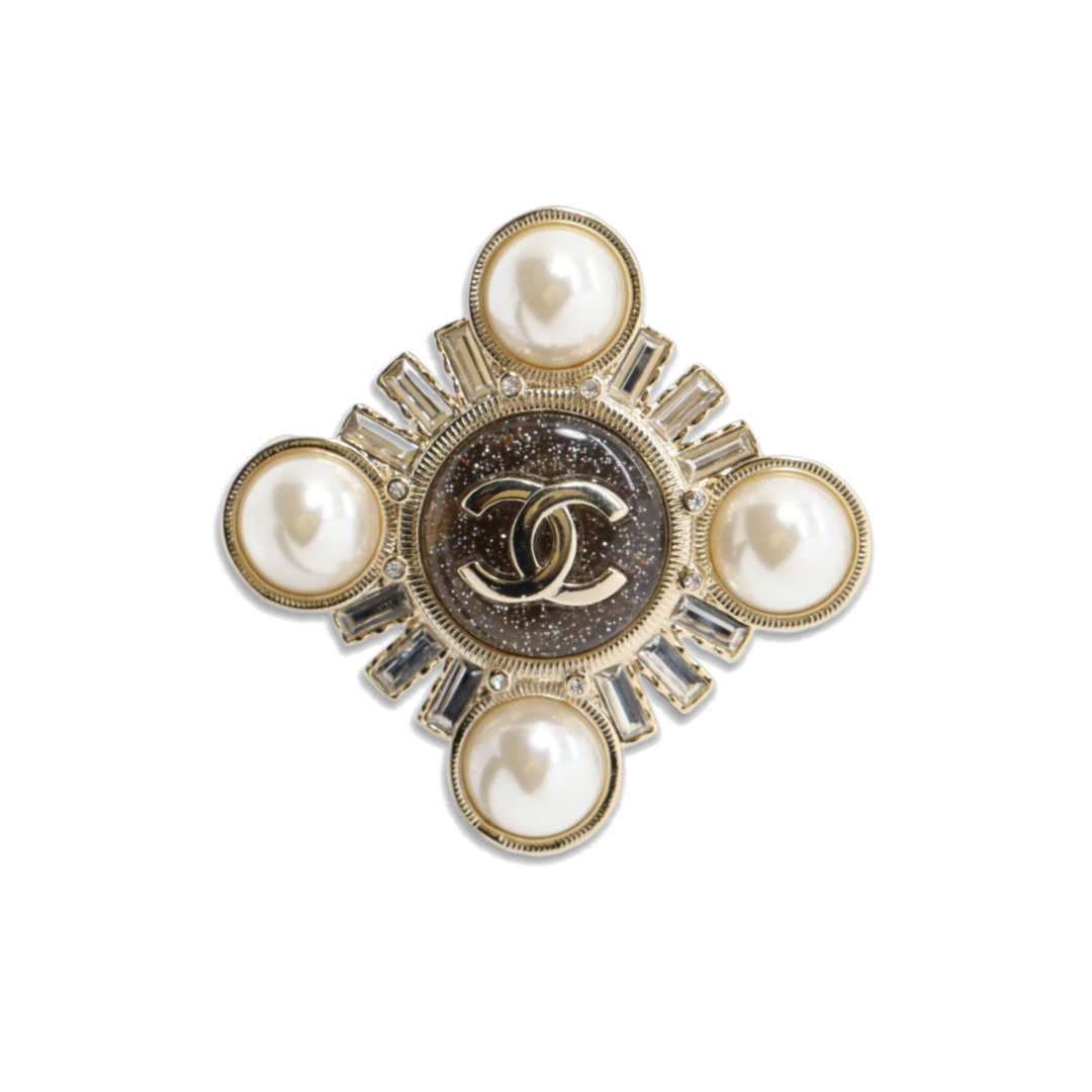 BCB609 Chanel vintage cross brooch pin - ccjewelryacc