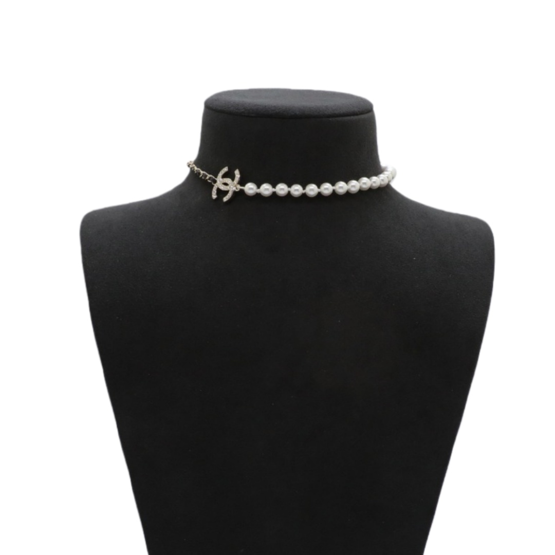 CCN135 Chanel metal leater pearl chain choker necklace - ccjewelryacc